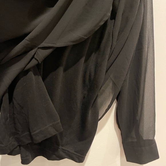 Ahlens Swedish V Neck Sheer Long Sleeve Gauzy Top Blouse size 10 / 12 Large EUC - Picture 5 of 10
